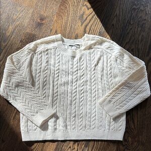 Cable Knit Cream Sweater Tahari